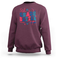 Maroon sweatshirt with colorful “5th Grade Batter Up” baseball graphic, crew neck