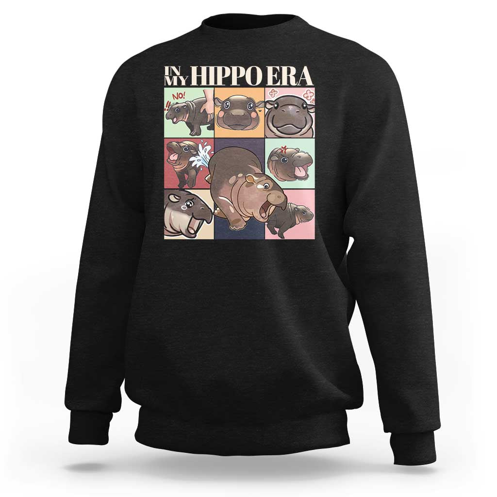 Cute Baby Pygmy Hippo Thailand Sweatshirt In My Hippo Era MooDeng Meme