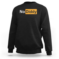 Black sweatshirt with “No Diddy” graphic on chest