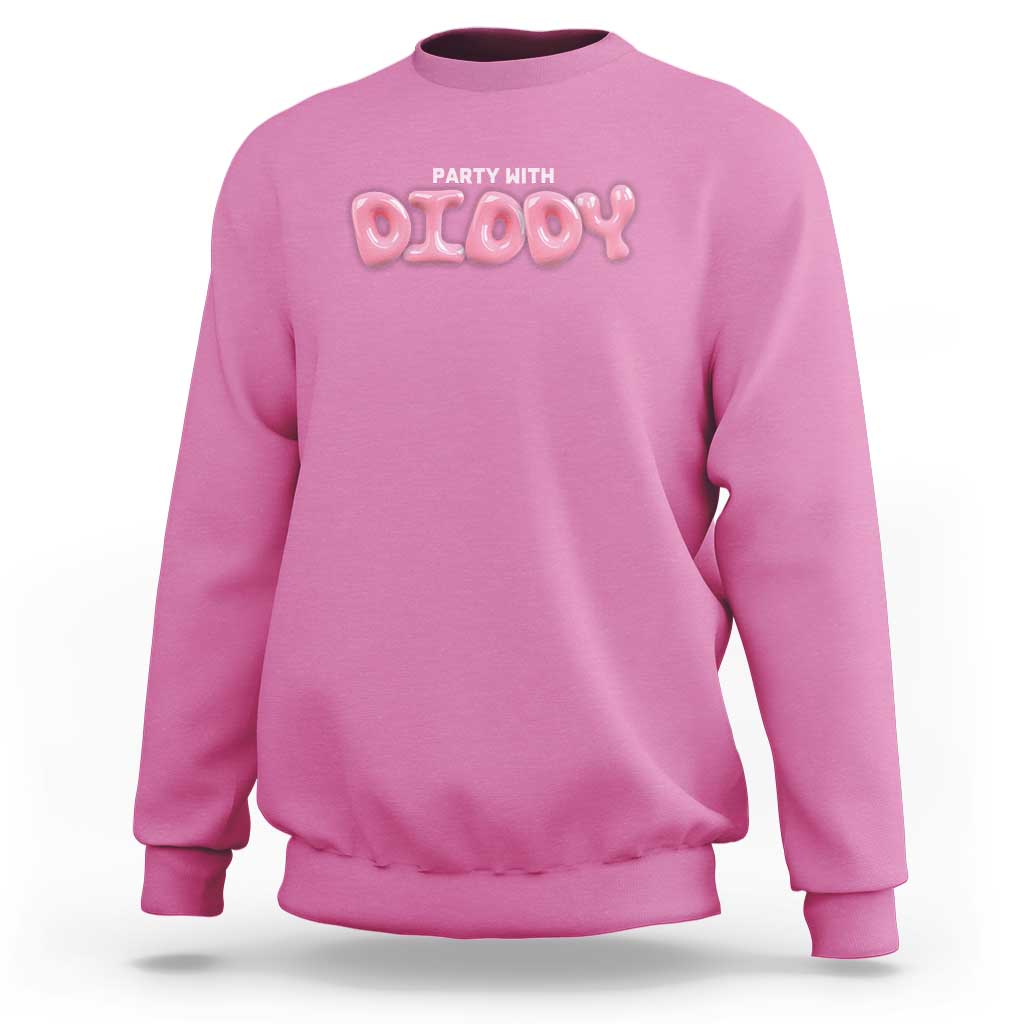 Azalea pink crewneck sweatshirt with 'PARTY WITH DIDOOY' pink front graphic