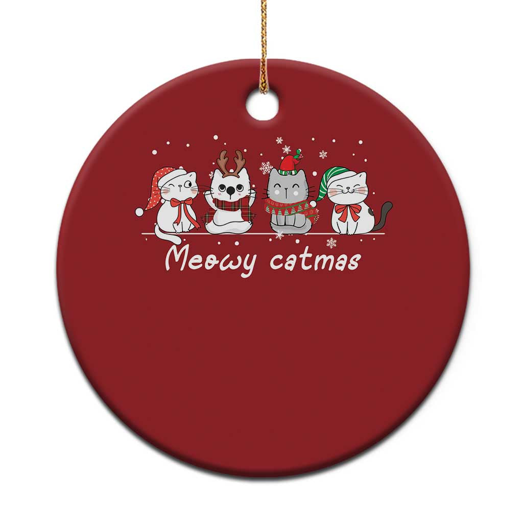 Christmas Meowy Catmas Cute Cat Christmas Ornament - Wonder Print Shop