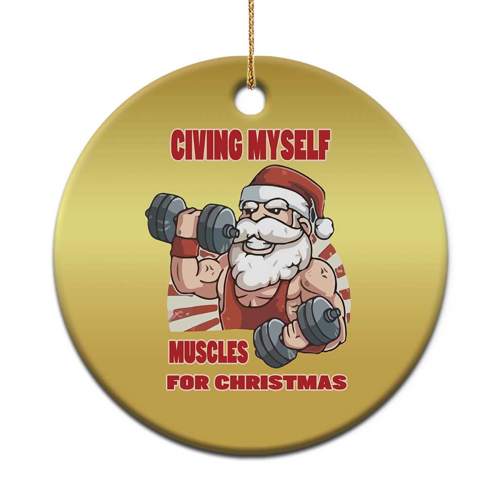 Xmas Santa Gymer Christmas Ornament Civing Muscles Santa Weightlifting - Wonder Print Shop