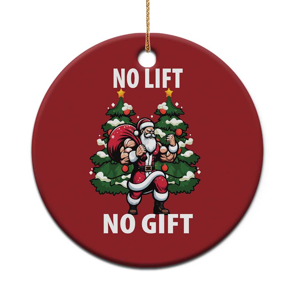 Xmas Santa Gymer Christmas Ornament No Lift No Gift Bodybuilding - Wonder Print Shop