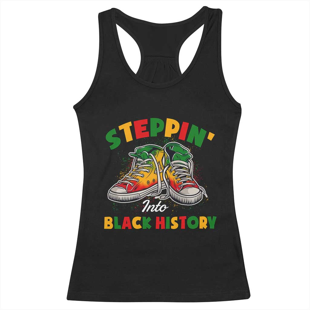 Stepping Into Black History Month Racerback Tank Top