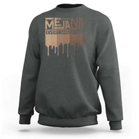 Dark heather crewneck sweatshirt with “Every Shade Slays” chest graphic