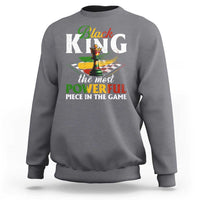Light gray crewneck sweatshirt with King chess front graphic