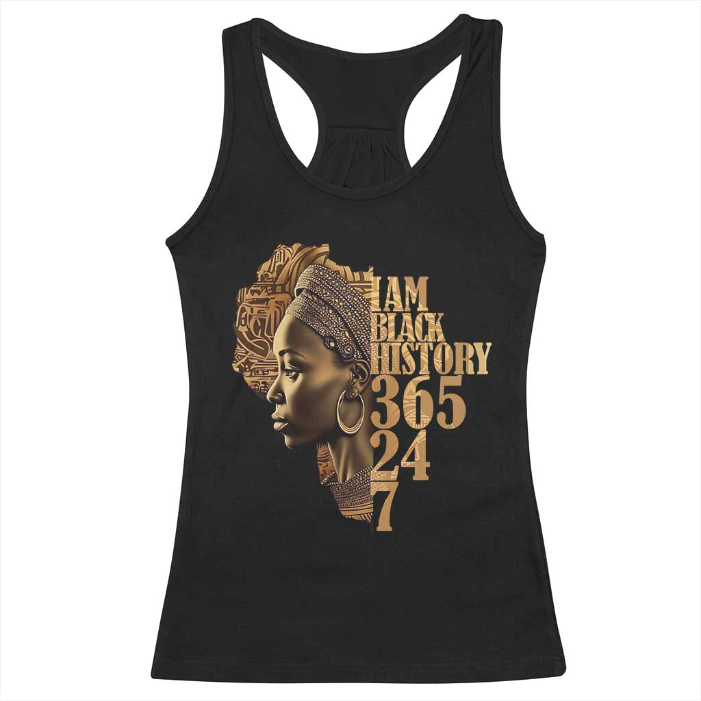 I Am Black History 365 24 7 Racerback Tank Top