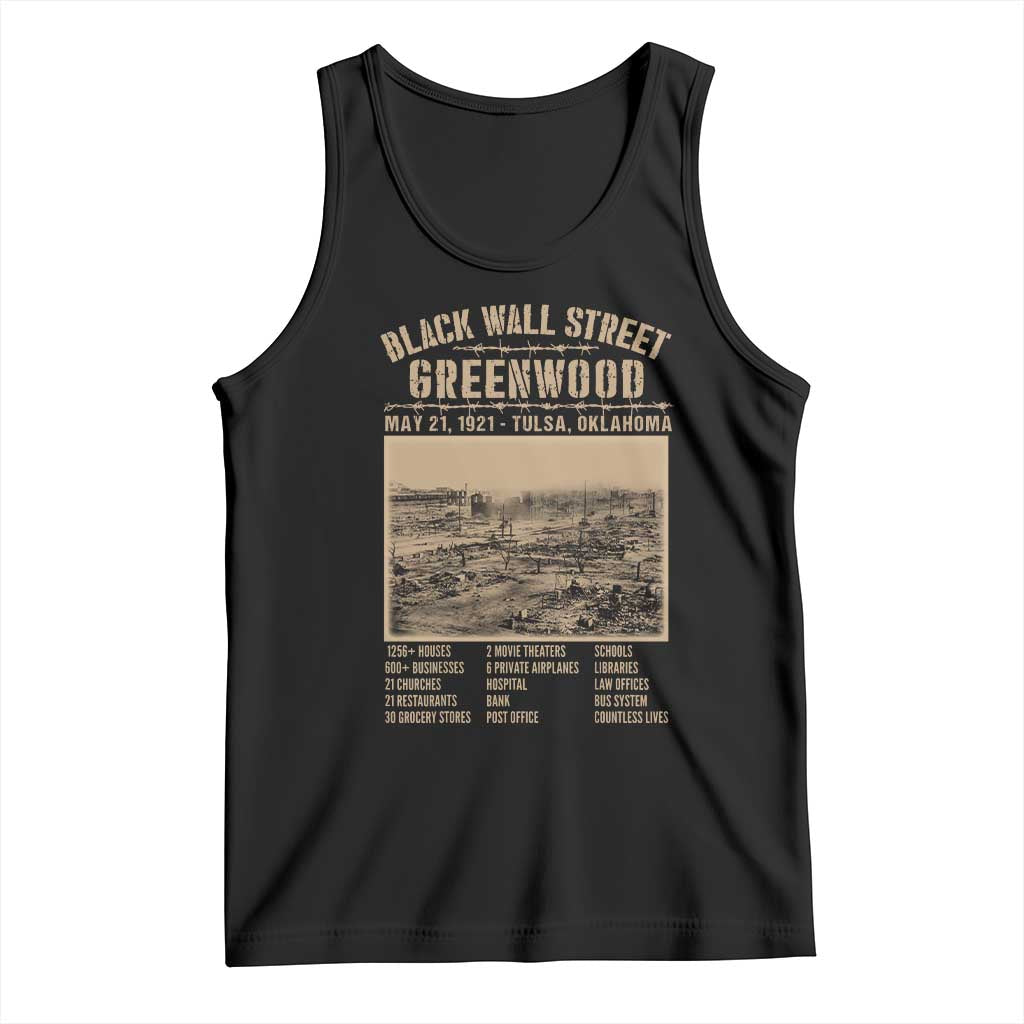 Black Wall Street Tank Top Never Forget 1921 Tulsa Black History Retro