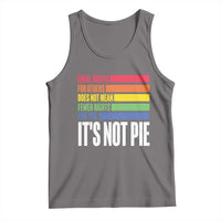 Gray pride slogan tank top with rainbow stripe graphic and slogan print