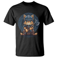 Nordic Norse Viking Cat Warrior T Shirt
