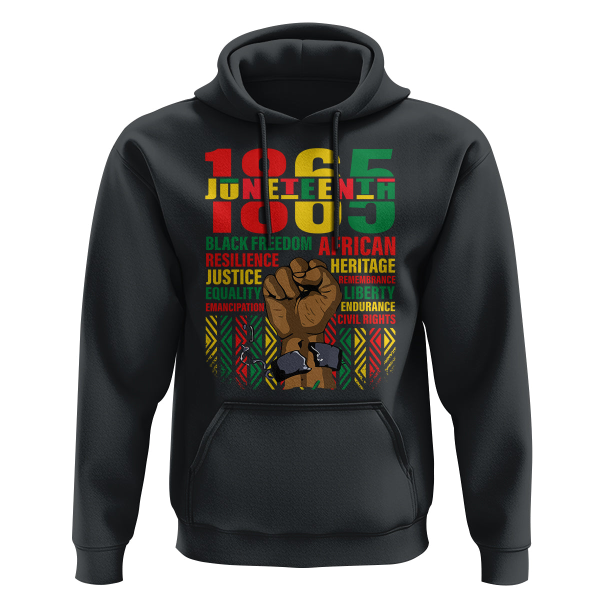 Juneteenth Hoodie 1865 Black Freedom African Resilience Remembrance - Wonder Print Shop