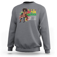 Light gray crewneck sweatshirt with Juneteenth Black Queen graphic on chest