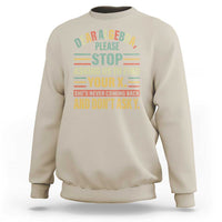 Sand crewneck sweatshirt with colorful algebra-themed graphic print on front