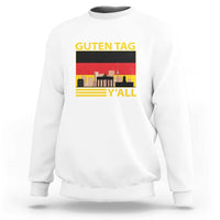 Germany sweatshirt, white, Guten Tag Y'ALL German flag-style front graphic