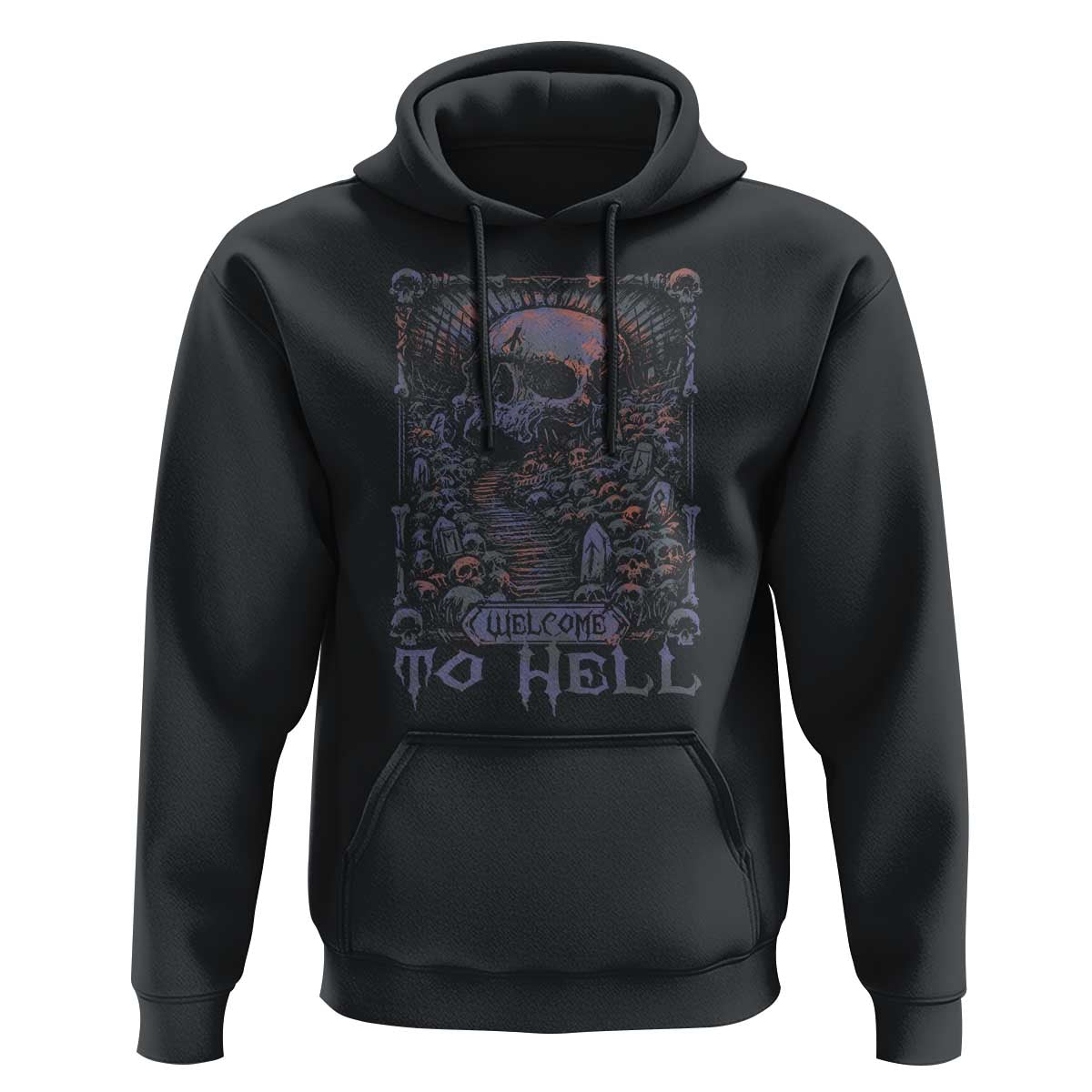 Horror Halloween Hoodie Welcome To Hell Creepy Skull