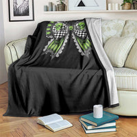Coquette Halloween Throw Blanket Spooky Bow Skull - Wonder Print Shop