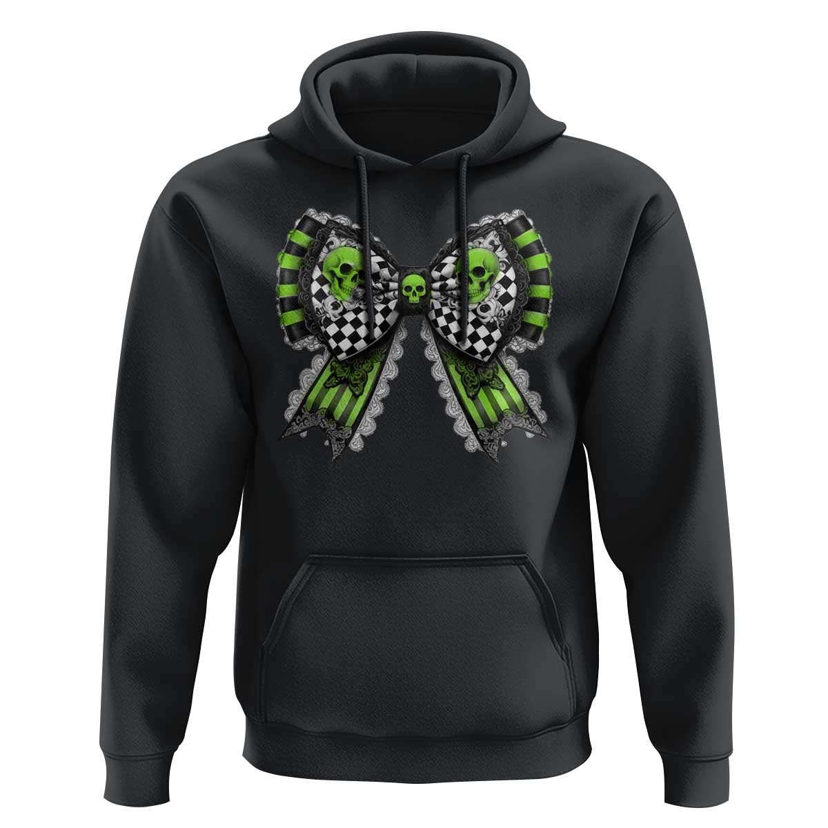 Coquette Halloween Hoodie Spooky Bow Skull