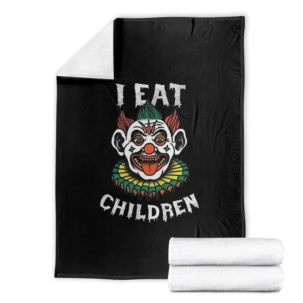 Halloween Clown Throw Blanket I Eat Children Spooky Mask - Wonder Print Shop