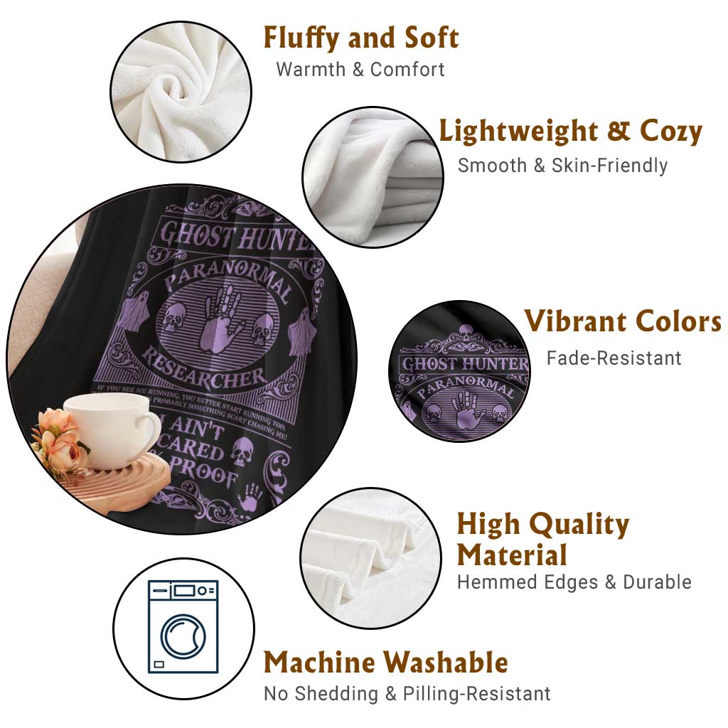 Ghost Hunting Throw Blanket Halloween Paranormal Researcher - Wonder Print Shop