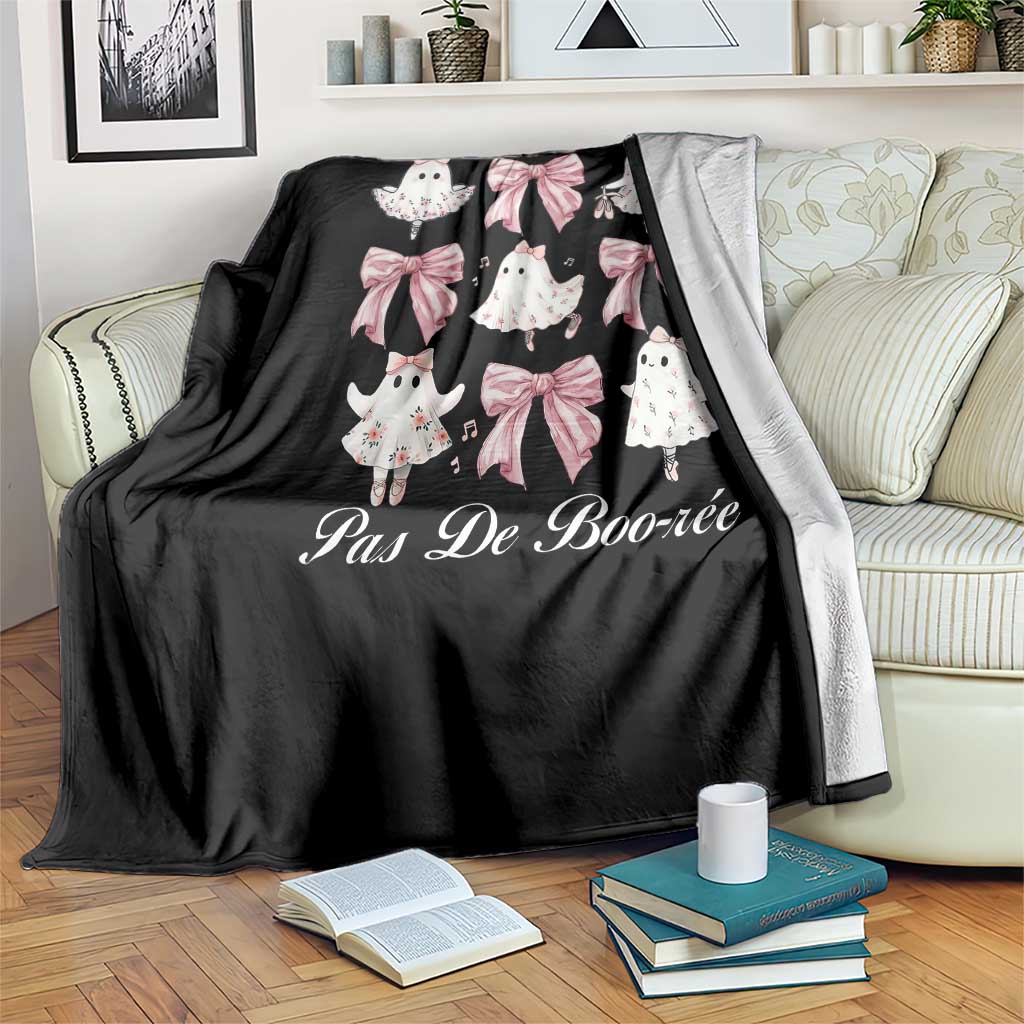 Coquette Halloween Throw Blanket Pas De Boo-rée Ghost Ballerina - Wonder Print Shop