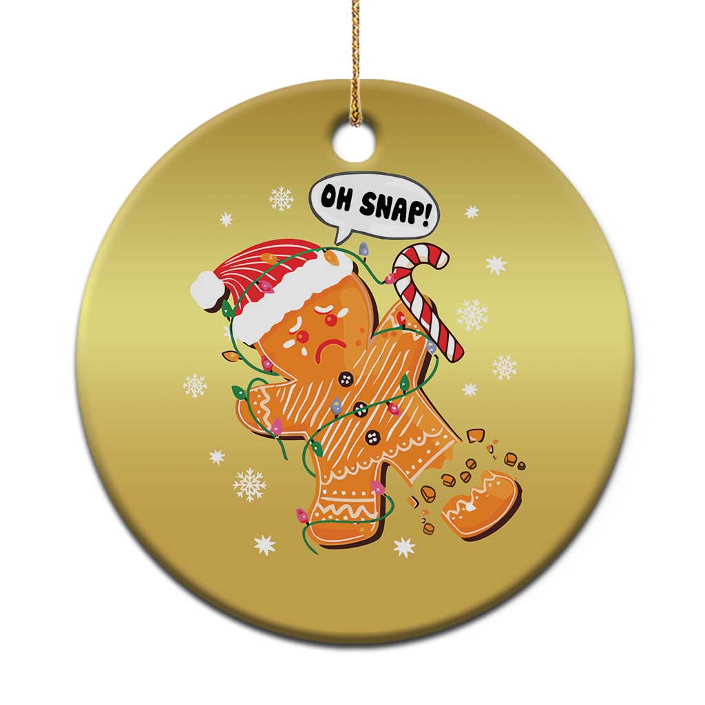 Funny Xmas Christmas Ornament Op Snap Gingerbread Broken Leg - Wonder Print Shop