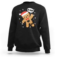 Black Christmas sweatshirt with gingerbread graphic and 'OH SNAP!'
