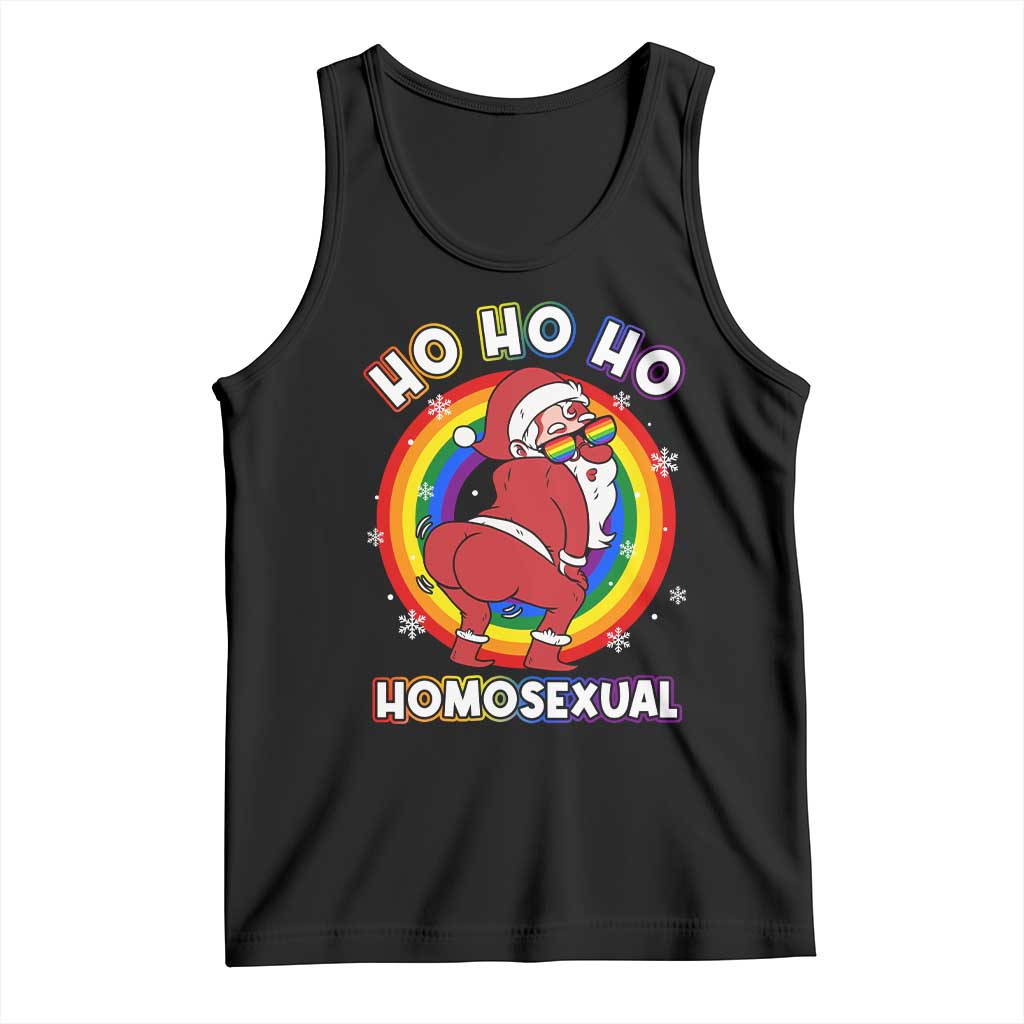 Funny Christmas LGBT Tank Top Santa Ho Ho Ho Homosexual