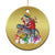 Funny Xmas LGBT Christmas Ornament Rainbow Flag Santa Riding Dinosaur - Wonder Print Shop