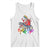 Funny Christmas LGBT Tank Top Rainbow Flag Santa Riding Dinosaur