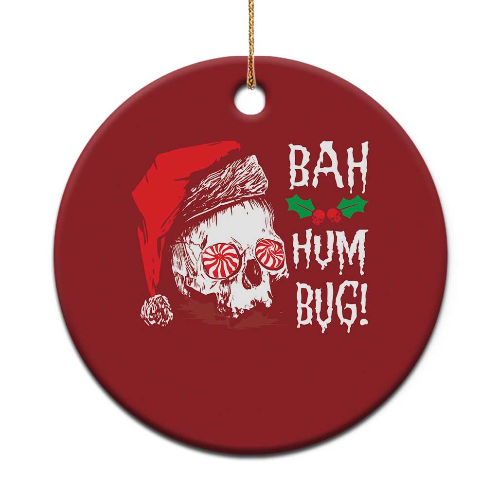 Xmas Bah Humbug Skull Santa Hat Christmas Ornament - Wonder Print Shop