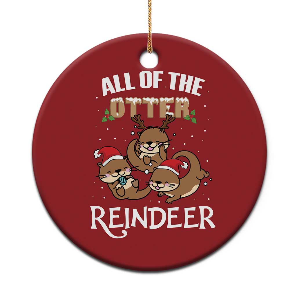 Xmas Cute Otter Christmas Ornament All Of The Otter Reindeer - Wonder Print Shop