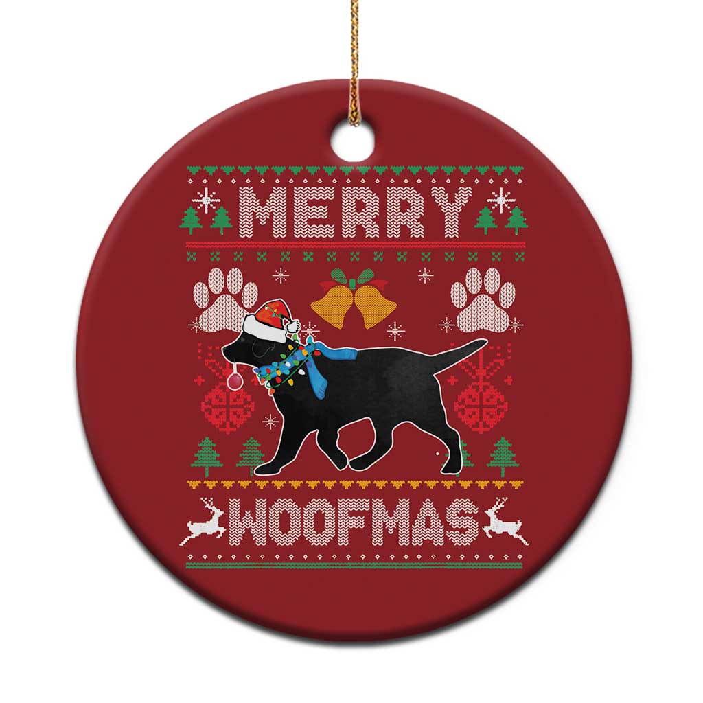 Christmas Merry Woofmas Black Lab Dog Lover Christmas Ornament - Wonder Print Shop