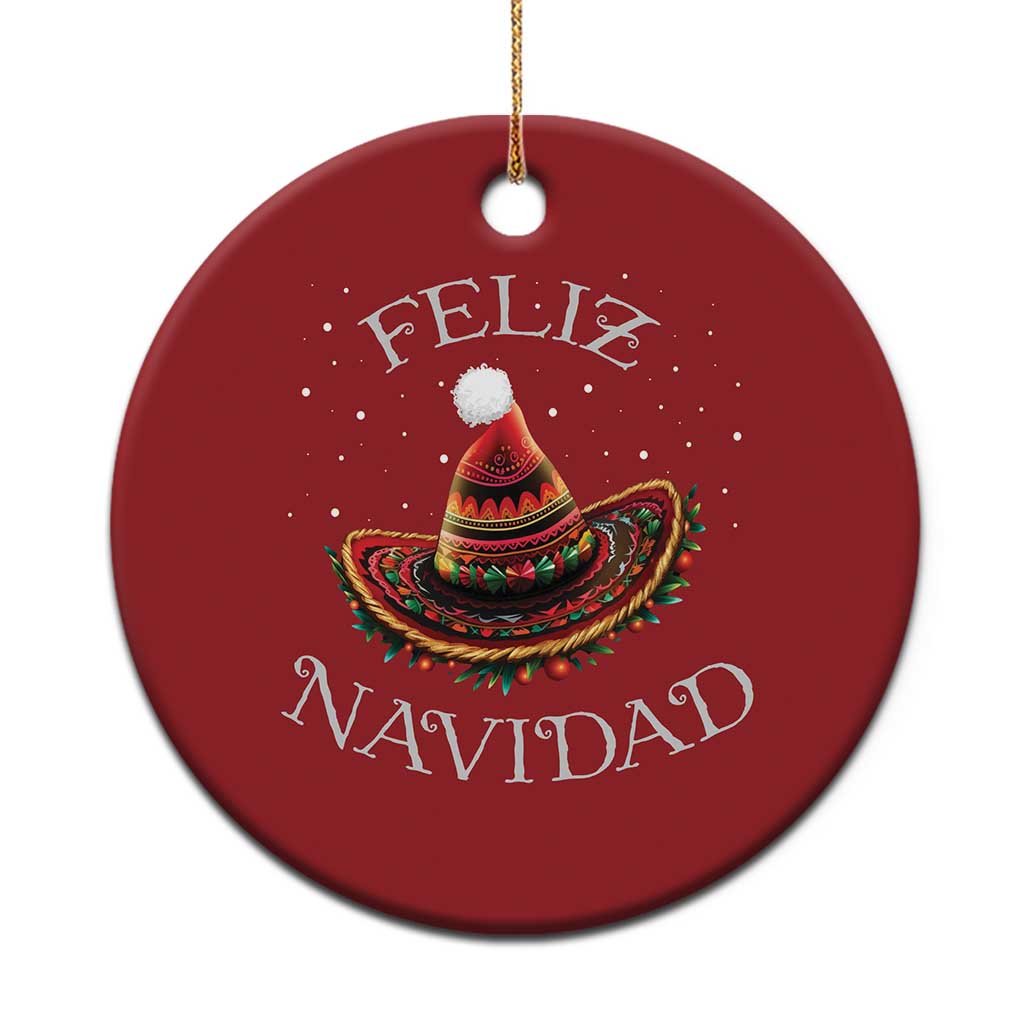 Mexico Xmas Christmas Ornament Feliz Navidad Santa Hat Sombrero - Wonder Print Shop