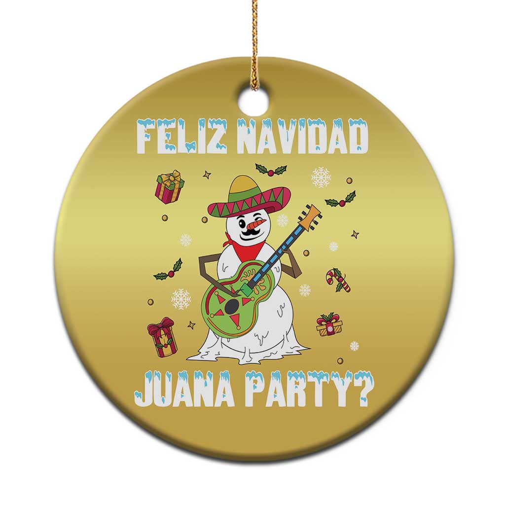 Mexico Xmas Christmas Ornament Feliz Navidad Juana Party Snowman Dancing - Wonder Print Shop