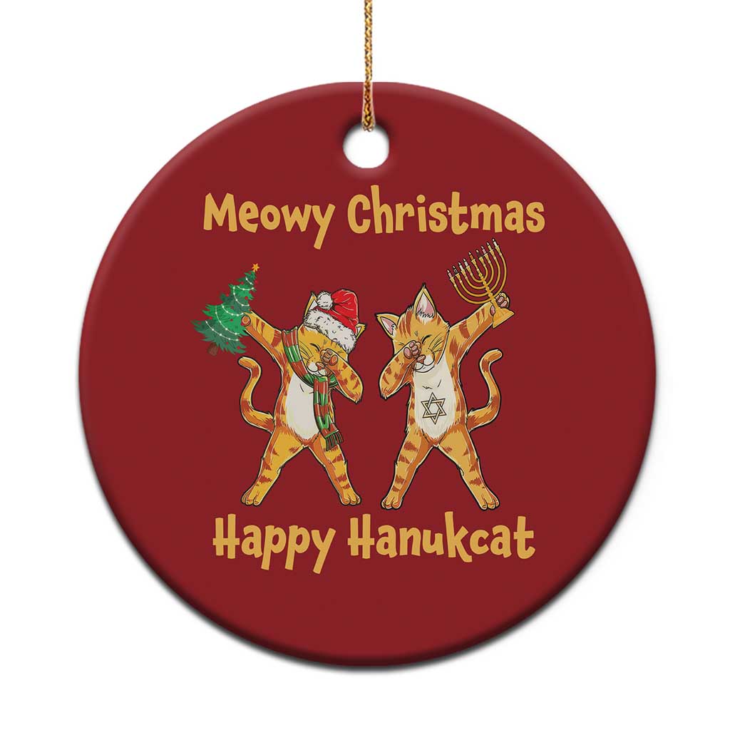 Xmas Hanukkah Cat Christmas Ornament Happy Hanukcat Meowy Christmas Menoral Chanukkah - Wonder Print Shop