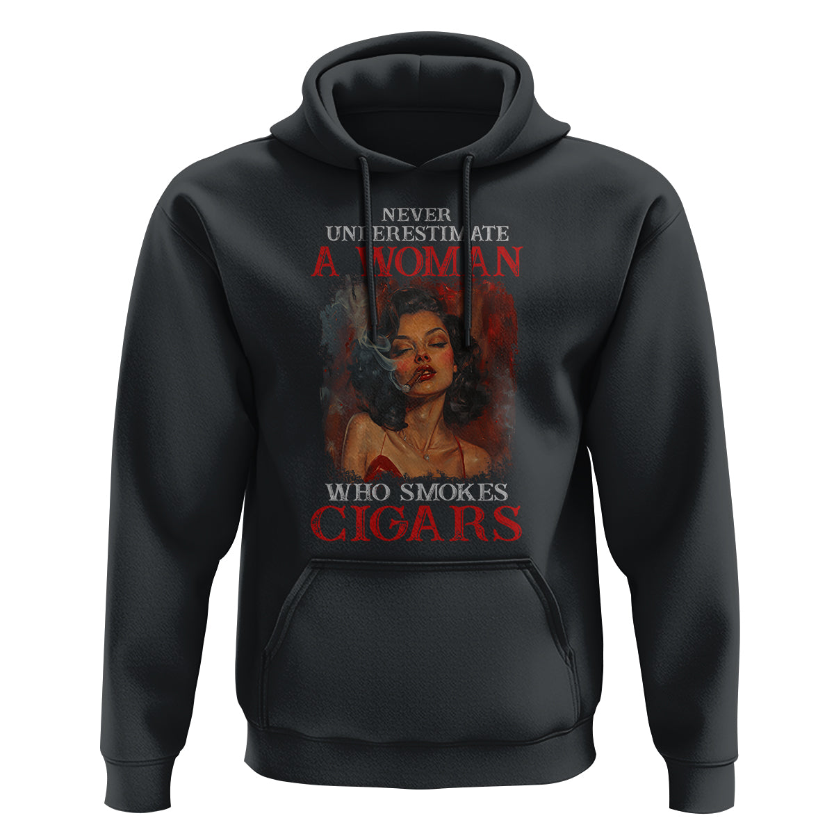 Never Underestimate A Woman Who Smokes Cigars Hoodie - Wonder Print Shop