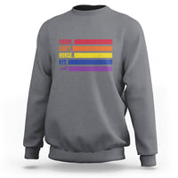 Gray crewneck sweatshirt with colorful “SORRY… CAN’T… HORSE… BYE!” graphic and horse