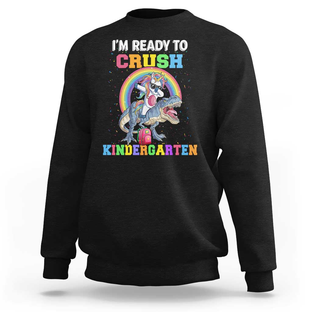 Black kids sweatshirt with “I’m Ready to Crush Kindergarten” monster truck graphic