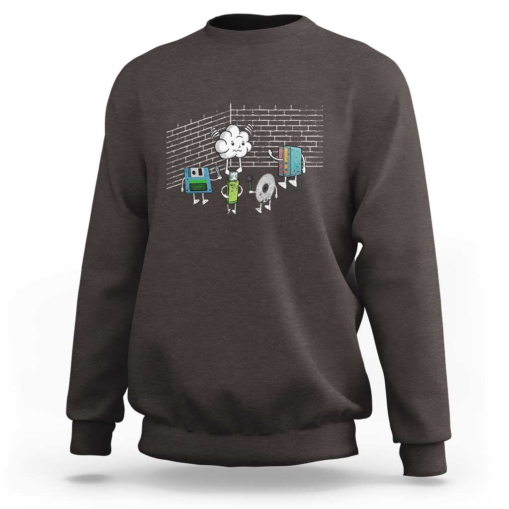 Funny Software Developers Sweatshirt Computer Storage Evolution Cloud