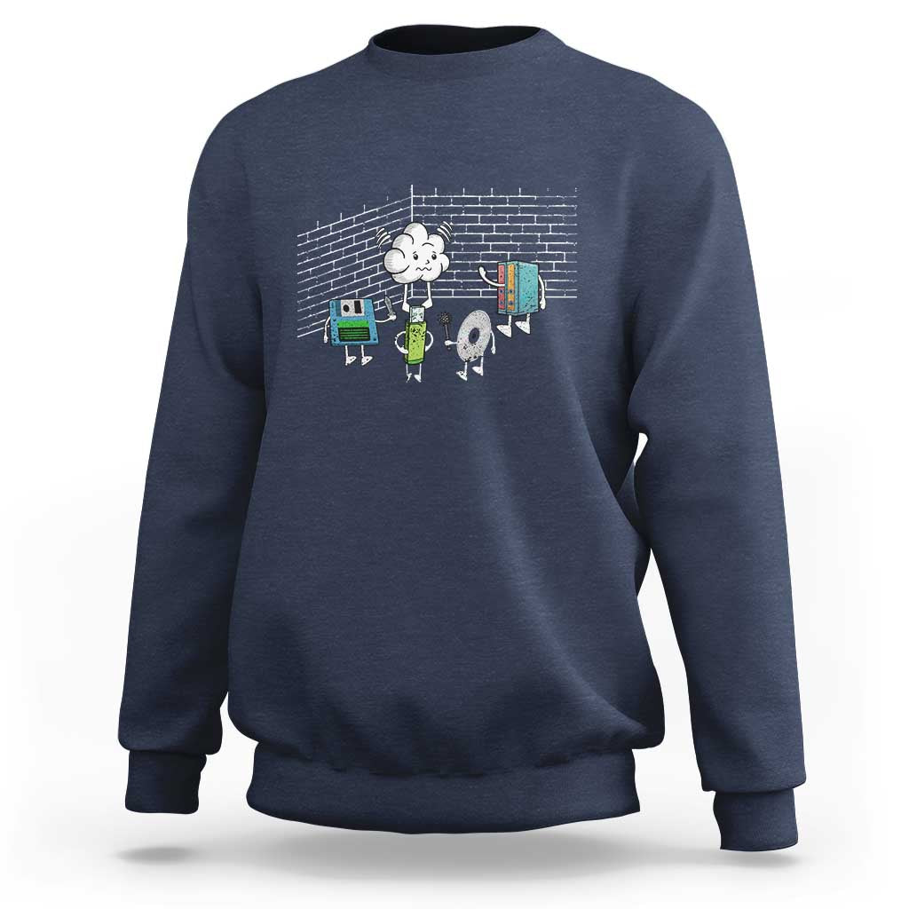 Funny Software Developers Sweatshirt Computer Storage Evolution Cloud