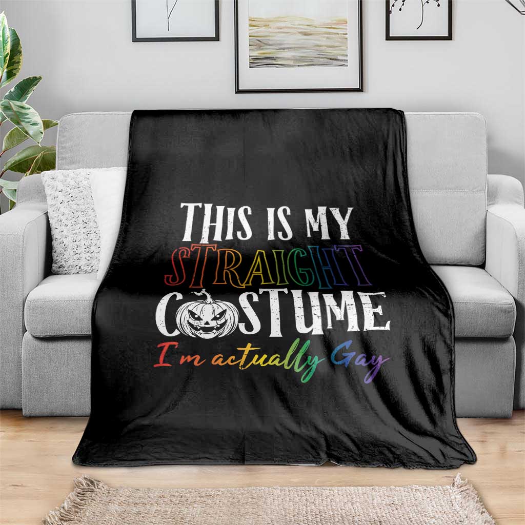 Funny Halloween LGBT Throw Blanket This Is My Straight Costume - Wonder Print Shop