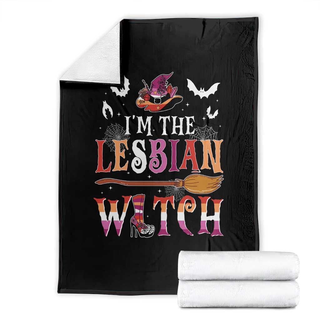 Funny Halloween LGBT Throw Blanket I'm The Lesbian Witch Spooky Season - Wonder Print Shop