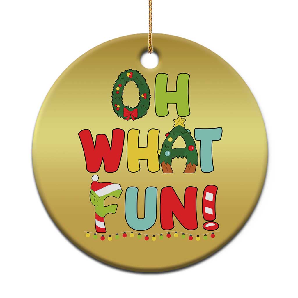 Oh What Fun Xmas Candy Cane Christmas Ornament - Wonder Print Shop