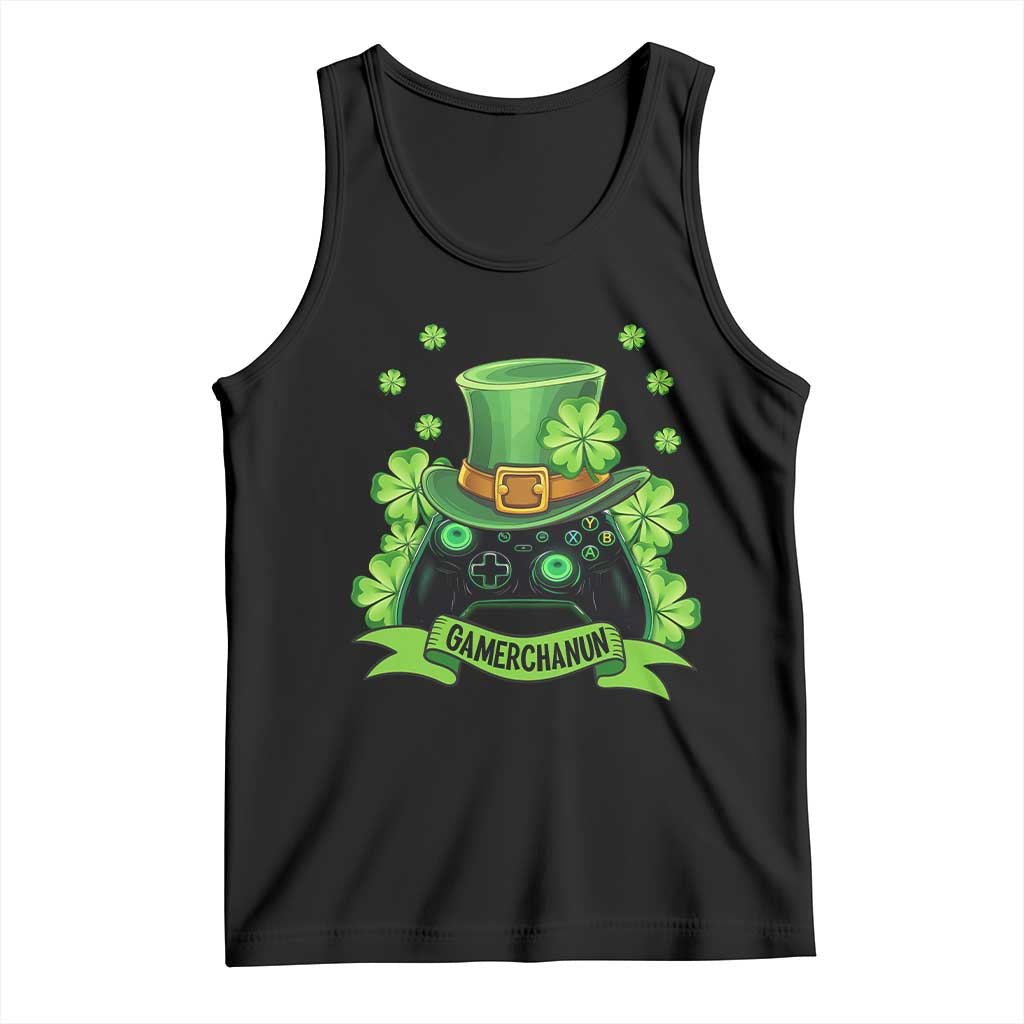 St Patrick's Day Tank Top Gamerchaun Video Game Funny Lucky Gamer