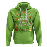 Lime St. Patrick's Day hoodie with shamrock-themed front graphic and text
