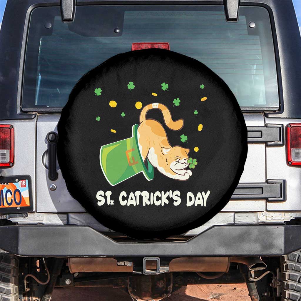 St Patrick's Day Spare Tire Cover Happy St.Catrick's Lucky Cat Shamrock Hat