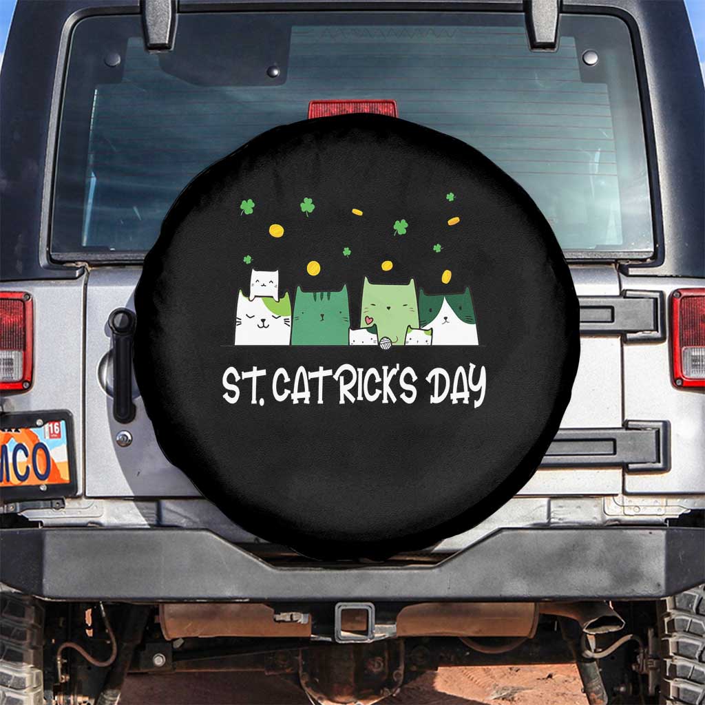 St Patrick's Day Cat Lover Spare Tire Cover Happy St.Catrick's Lucky Family Cats Shamrock