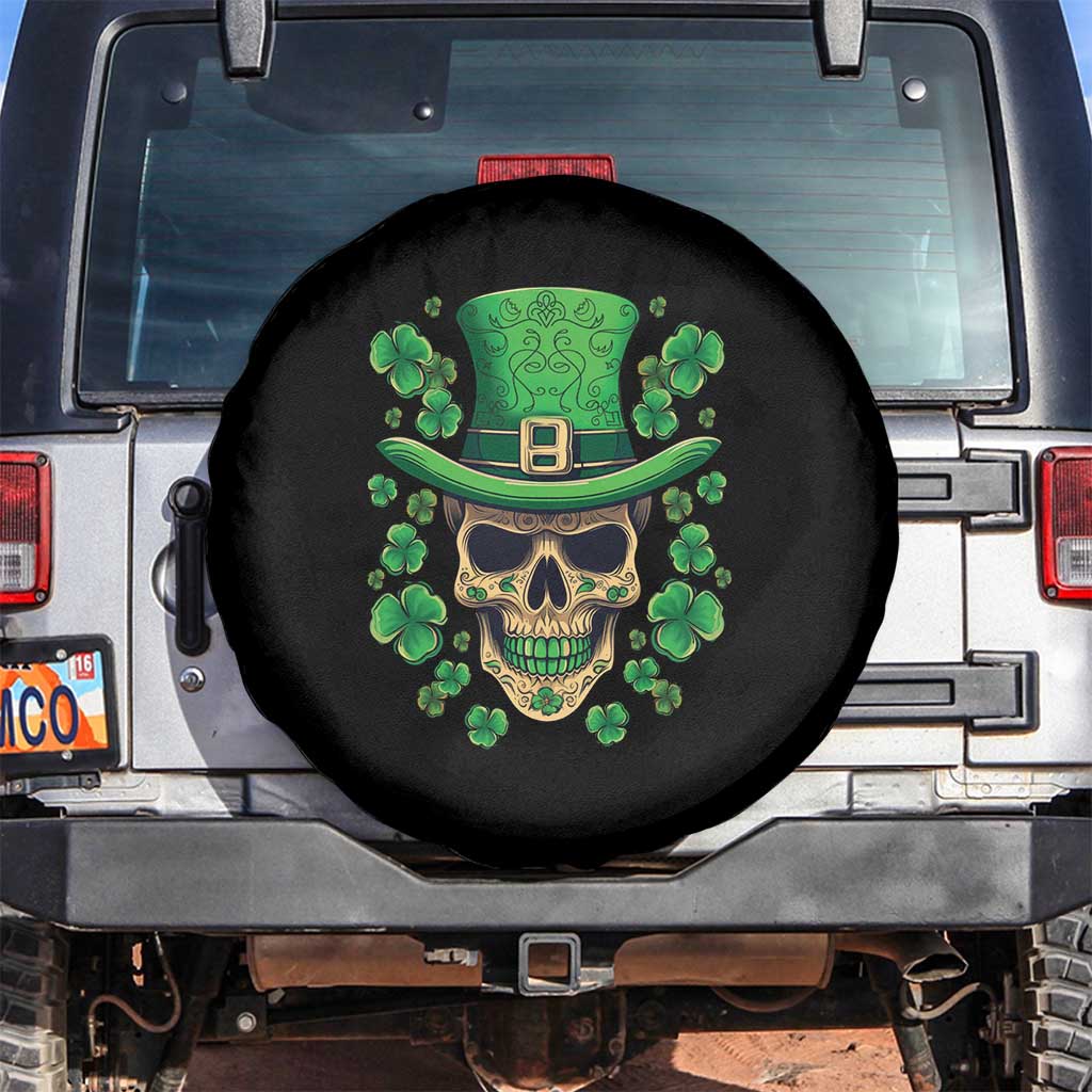 St Patrick's Day Spare Tire Cover Irish Sugar Skull Lucky Shamrocks Hat