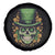 St Patrick's Day Spare Tire Cover Irish Sugar Skull Lucky Hat Shamrocks