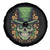 St Patrick's Day Spare Tire Cover Irish Sugar Skull Lucky Hat Shamrocks